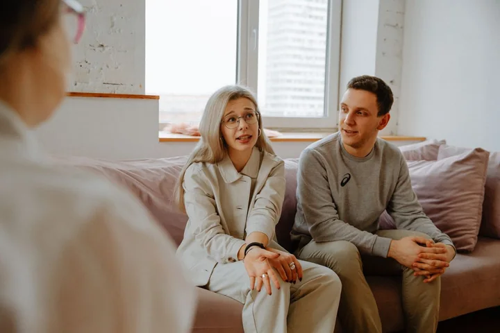 A couple discussing a difficult family matter